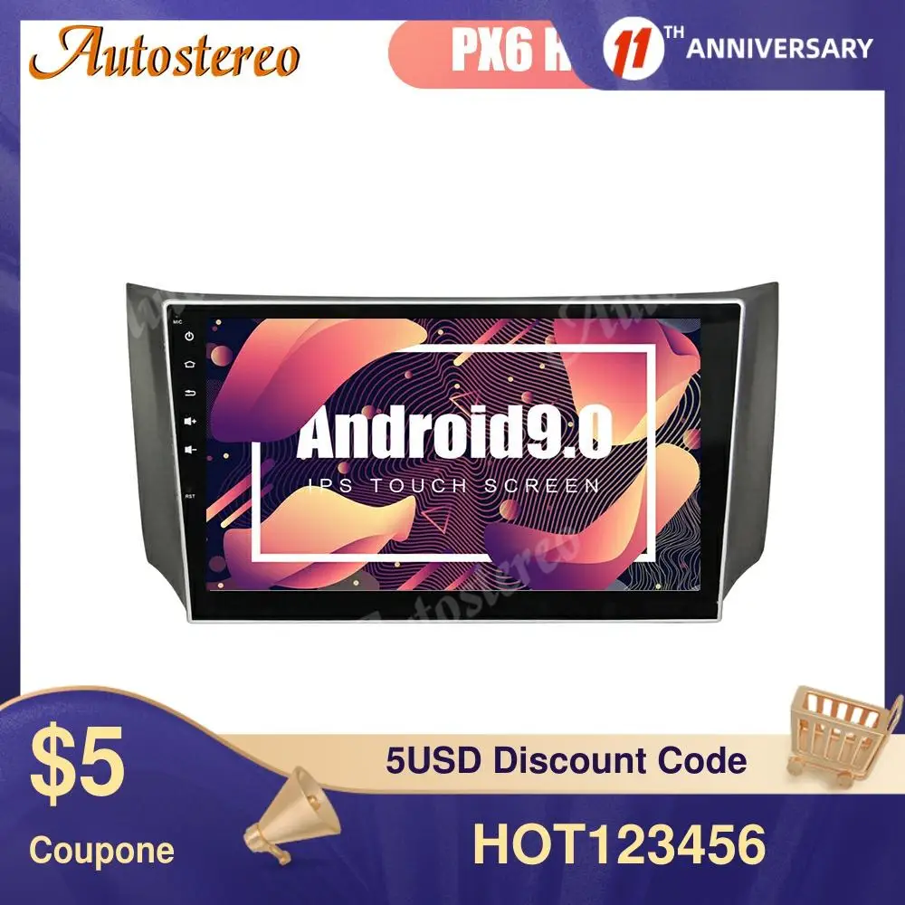 Автомобильный DVD-плеер на Android 9 головное устройство с GPS-навигацией для NISSAN Sylphy