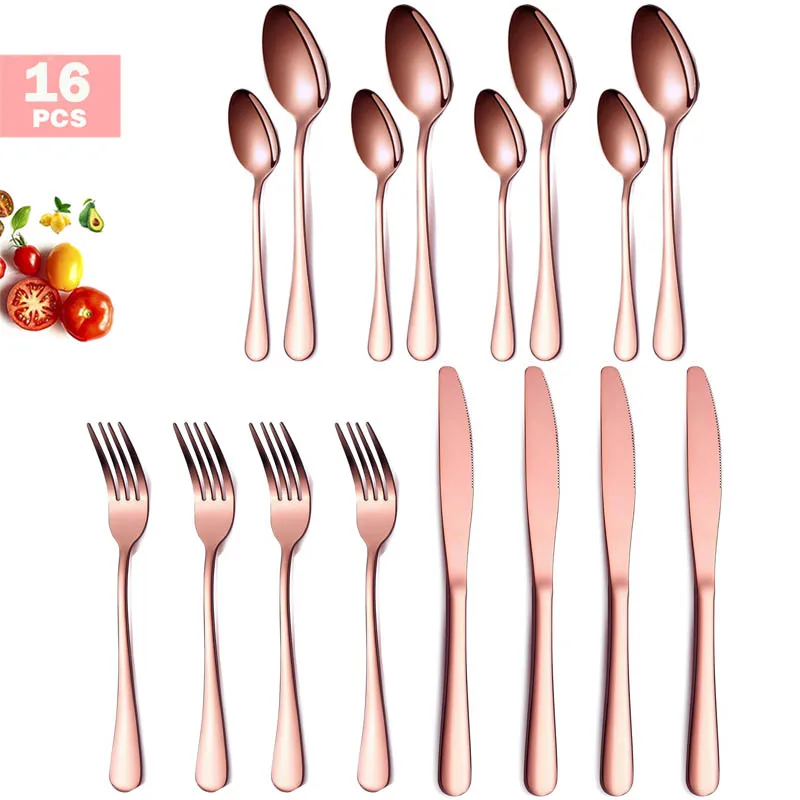 16pcs Rosegold