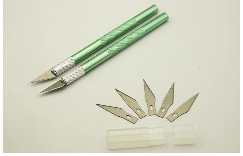 Metal Scalpel 5 Blades Knife Wood Paper Cutter Craft Pen Knives Engraving Knife DIY Repair Hand Tools Stationery Manicure Tool