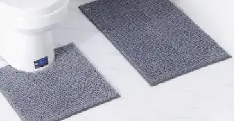 Drop Shipping 2pcs/set New Solid Bathroom Set Carpet Absorbent Non-Slip Pedestal Rug Lid Toilet Cover Bath Mat - Color: 1
