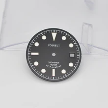 Corgeut части часов 30,4 мм, светящиеся часы с циферблатом и датой для Unitas ETA 2824 2836 Moyota 8215 821A, автоматические движения