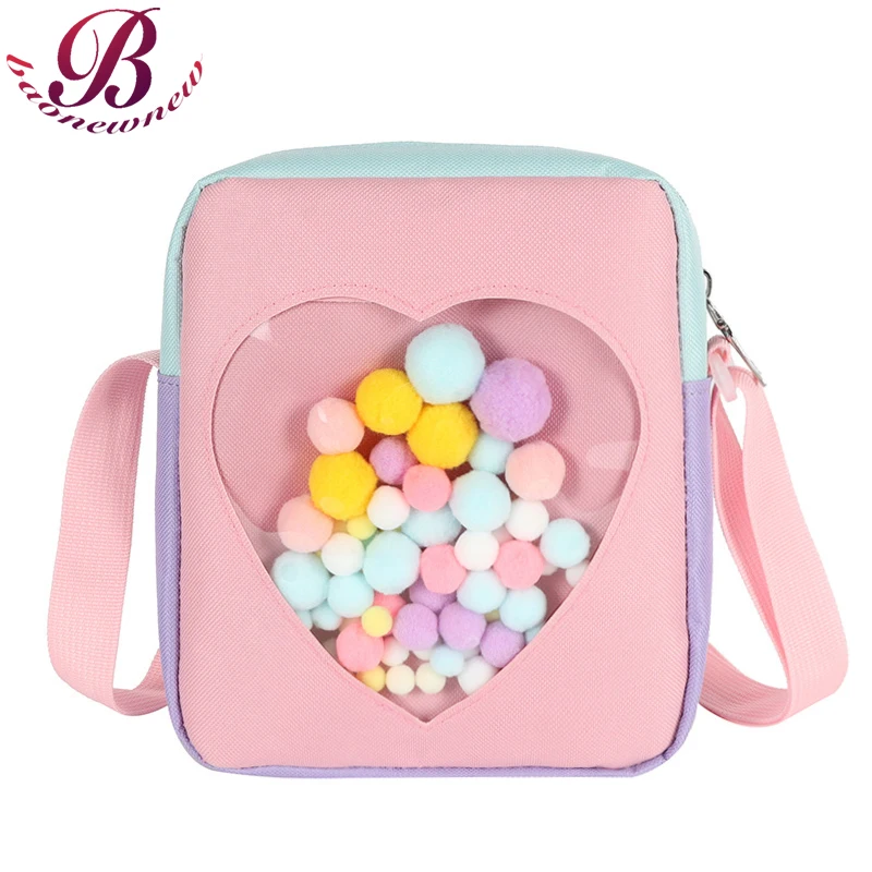Women Funny Shoulder Bags Kawai Brand Handbags For Ladies Heart Prints Crossbody Flaps Female New Fashion Cute Messenger Purses