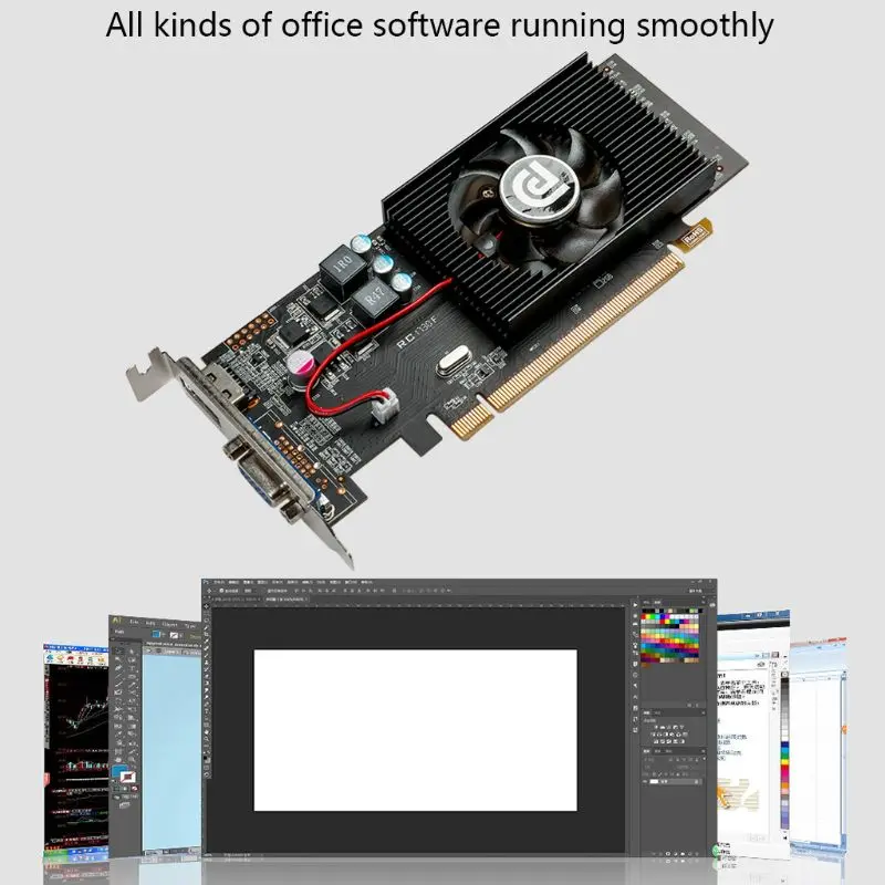 

R5 230 GPU 1GB GDDR3 64 Bit Gaming Desktop Computer PC Video Graphics Card Support for VGA/HDMI PCI-E X16 2.0