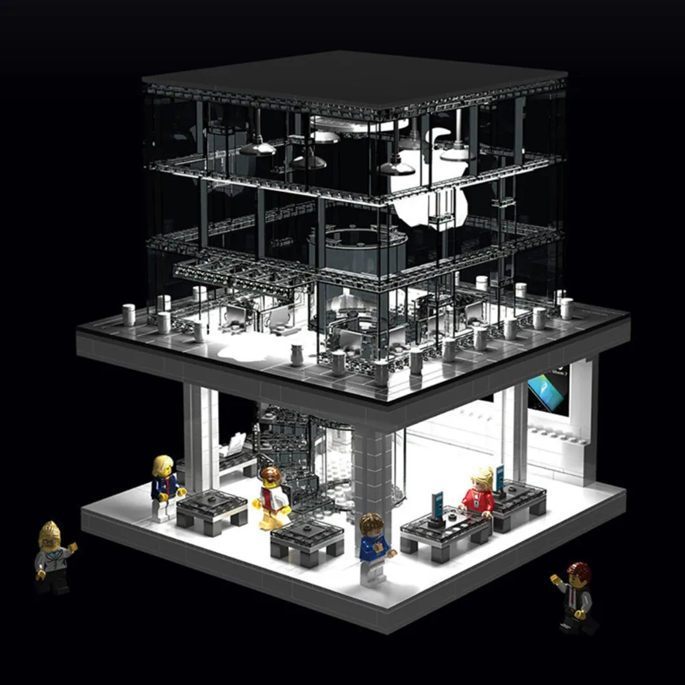 

SD6900 1116 Pcs Creator City LED Version Street View Apple Store Building Blocks Sets Bricks Classic Model Kids Toys