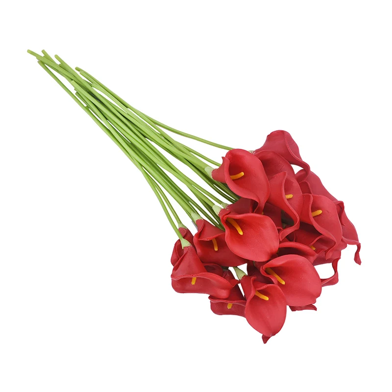 10 головок красочный настоящий сенсорный Калла Лилия искусственный букет цветов Свадебные украшения дома DIY Свадебные цветы искусственные цветы - Цвет: F06