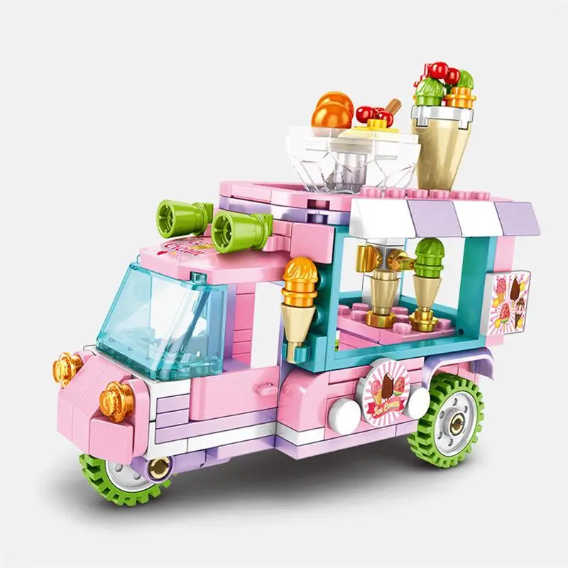 

Children's Building Blocks toys Ice Cream Lollipop Snack Hamburg 3D Model Mini Blocks Assembly Toys for Children Birthday Gifts