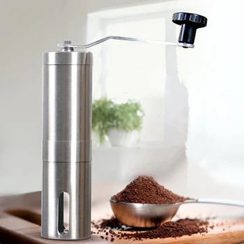 

Mini Manual Ceramic Coffee Grinder Stainless Steel Portable Mill Grinder Adjustable Hand Coffee Mill Machine Easy Cleaning 1pc