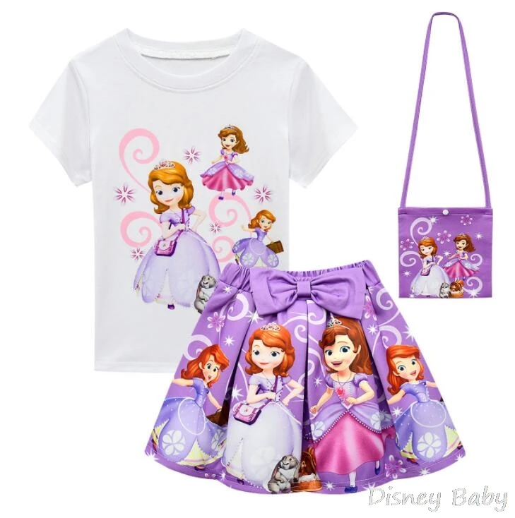 Children Clothes Summer Kids Girls Sofia T-Shirt+Tutu Skirt 2pcs Baby Sport Suit Toddler Clothing Sets | Детская одежда и обувь