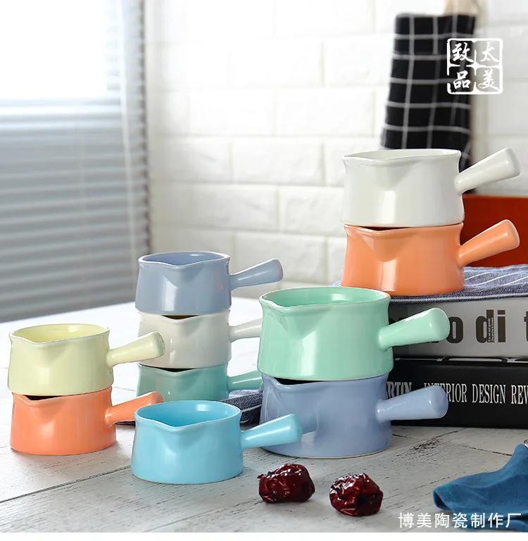 Manufacturers Direct Selling Northern European-Style Ceramic Small Milk Pot Milk Scoop nai zhong CHILDREN'S Tableware Ceramic Mi