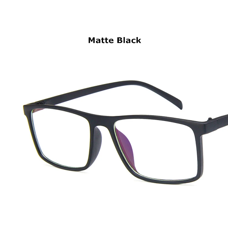 Прямоугольник, синий светильник, очки для мужчин, прозрачные компьютерные очки, игровые очки, прозрачная оправа, Ретро стиль, анти синий луч, очки - Цвет оправы: Matte Black