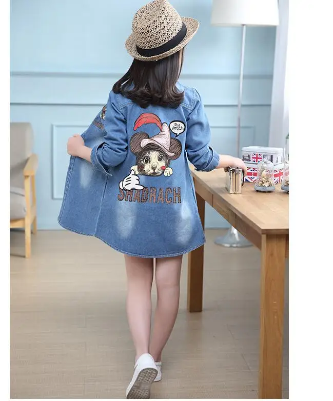 Новинка весны и осени 2009 Girls'Baby платье для девочек из мультфильма Kitty Cat однобортное пальто и отложным воротником для мальчиков, Windswear джинсовое пальто
