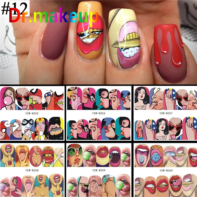 Dr. makeup 6 шт. 3D смешанный дизайн ногтей наклейки Набор DIY Dreamcather ром Marvel Переводные