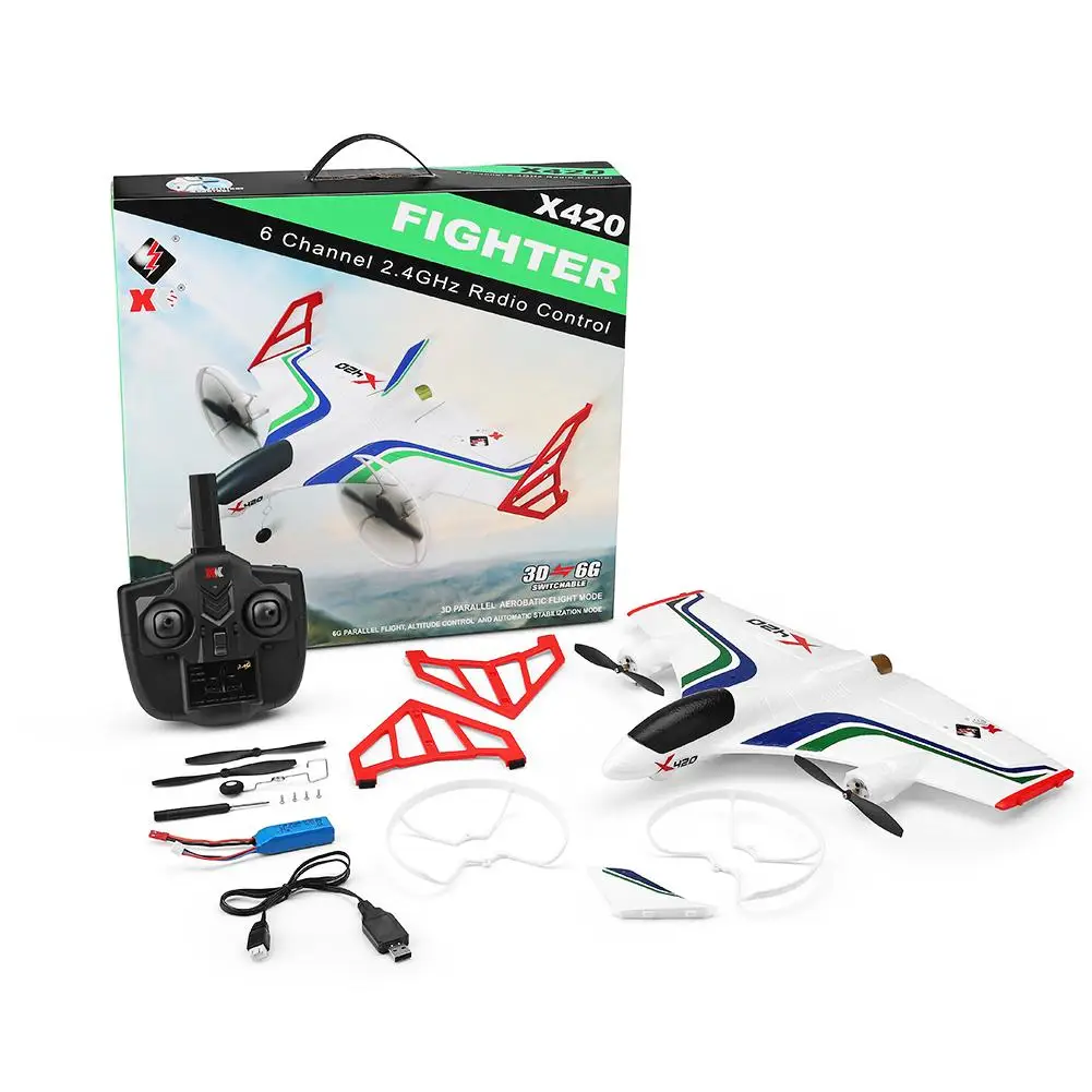 

For WLtoys X420 Six - Channel Brushless Vertical Takeoff Landing Aerobatic Aircraft Foam Glider Drone RC Airplane RC Toy