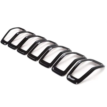 

Front Grille Cover Inserts for 2014-2018 Jeep Cherokee Black Grill Frame Trim Kit Rings 7Pcs