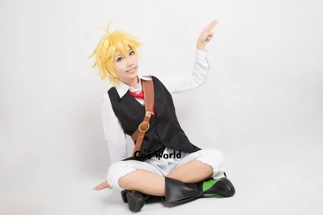 The Seven Deadly Sins Dragon's Sin of Wrath Meliodas Униформа жилет Рубашка Брюки Наряд аниме костюмы для косплея