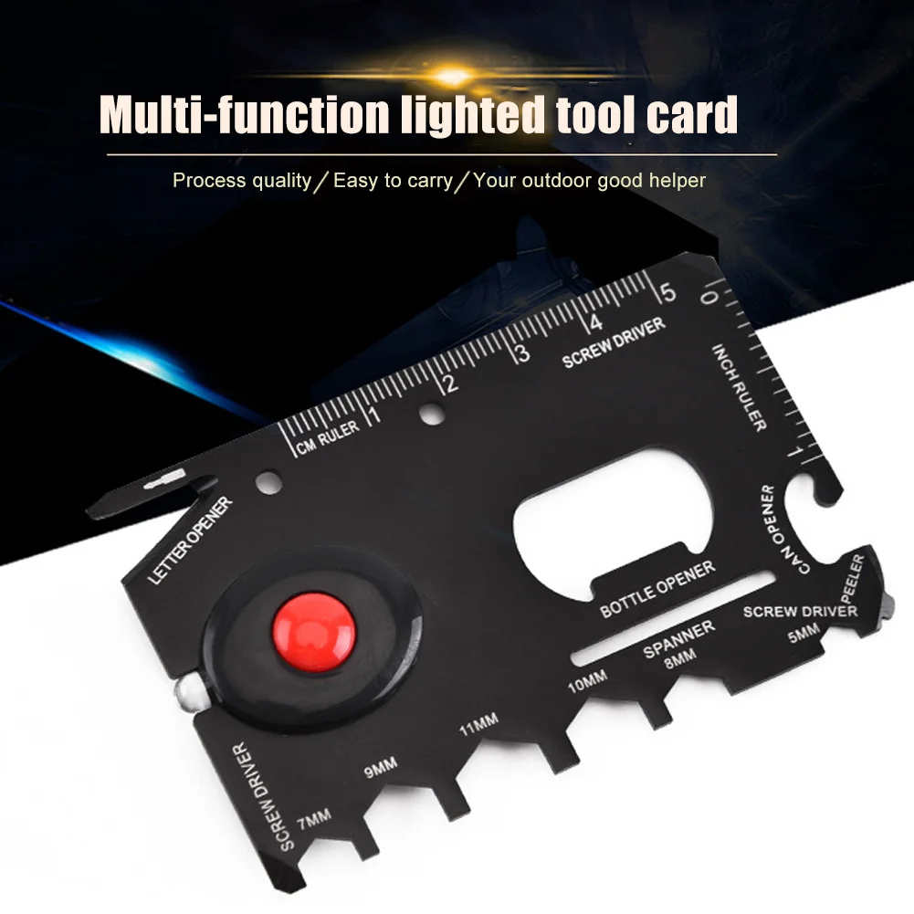 

Multifunction Outdoor Survival Tool Credit Card Sized with LED Light for Camping FK88