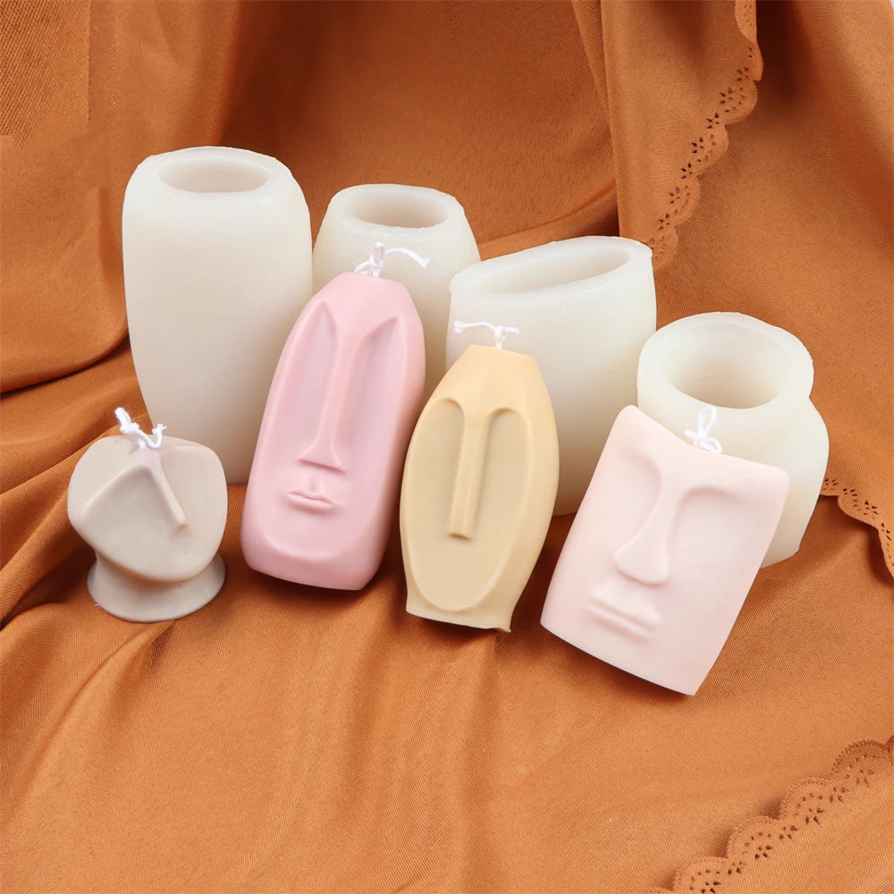 

Unique DIY Abstract Artwork Nordic Design Face Silicone Candle Mold Handmade 3D Body Trunk Home Decor Plaster Statue Ornament