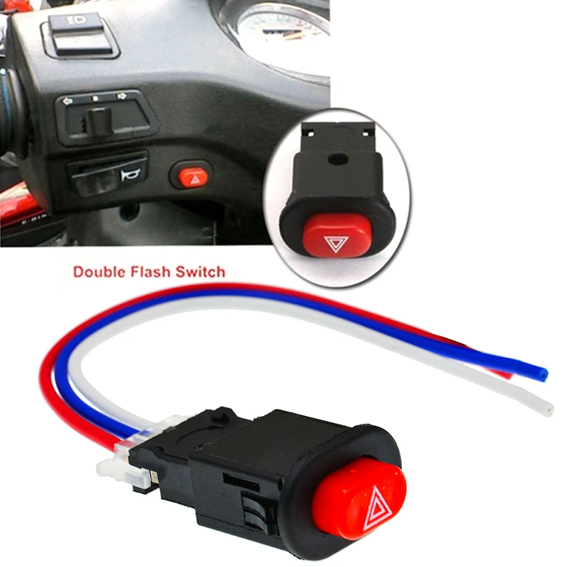 Interruptor doble Flash para motocicleta, luz de emergencia, lámpara de señal de alerta, botón para Moto, Scooter, vehículo eléctrico, modificado|Interruptores de motocicleta| - AliExpress