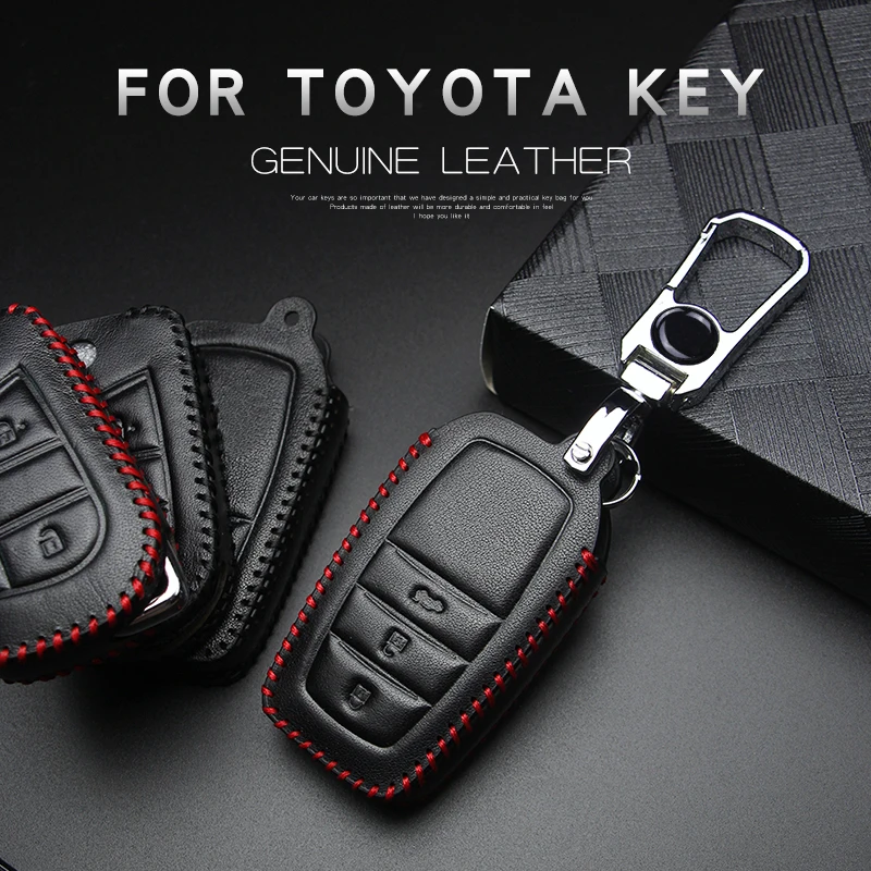 Кожаный чехол для ключей автомобиля для Toyota Auris Corolla Avensis Verso Yaris Aygo Scion TC IM Hilux Fortuner Land Cruiser