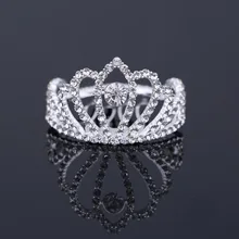 TDQUEEN мини круглые диадемы и короны с гребнем посеребренные хрустальные стразы свадебные аксессуары для волос для женщин