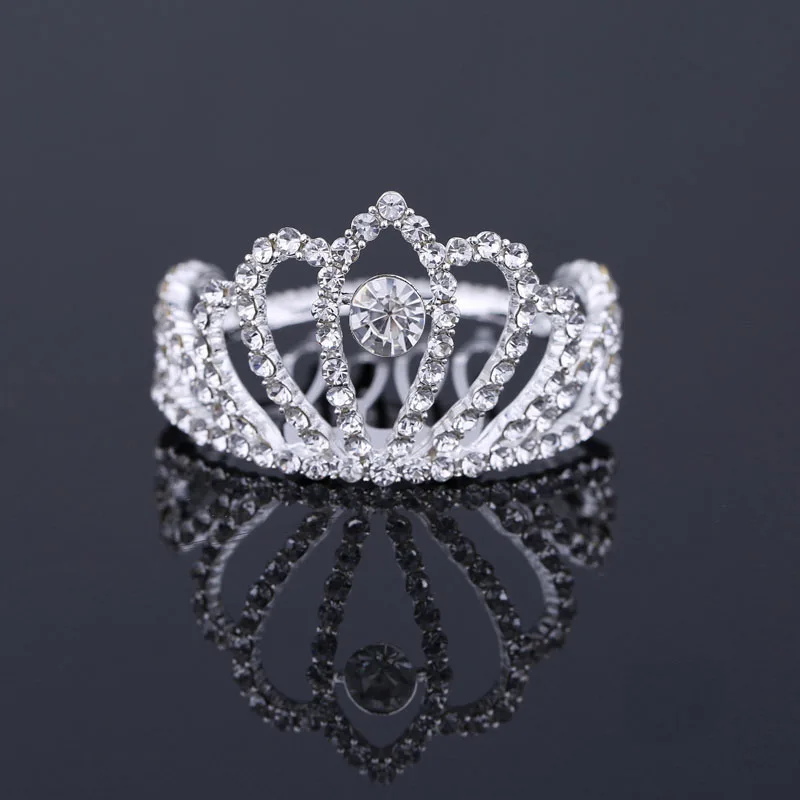 TDQUEEN миниатюрные круглые диадемы и короны с расческой Посеребренные стразы