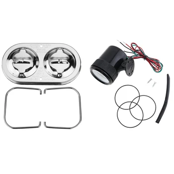 

2 Pcs Car Accessories: 1 Pcs Chrome Brake Master Cylinder Cover Bail Brakes & 1 Pcs Tachometer Instrument
