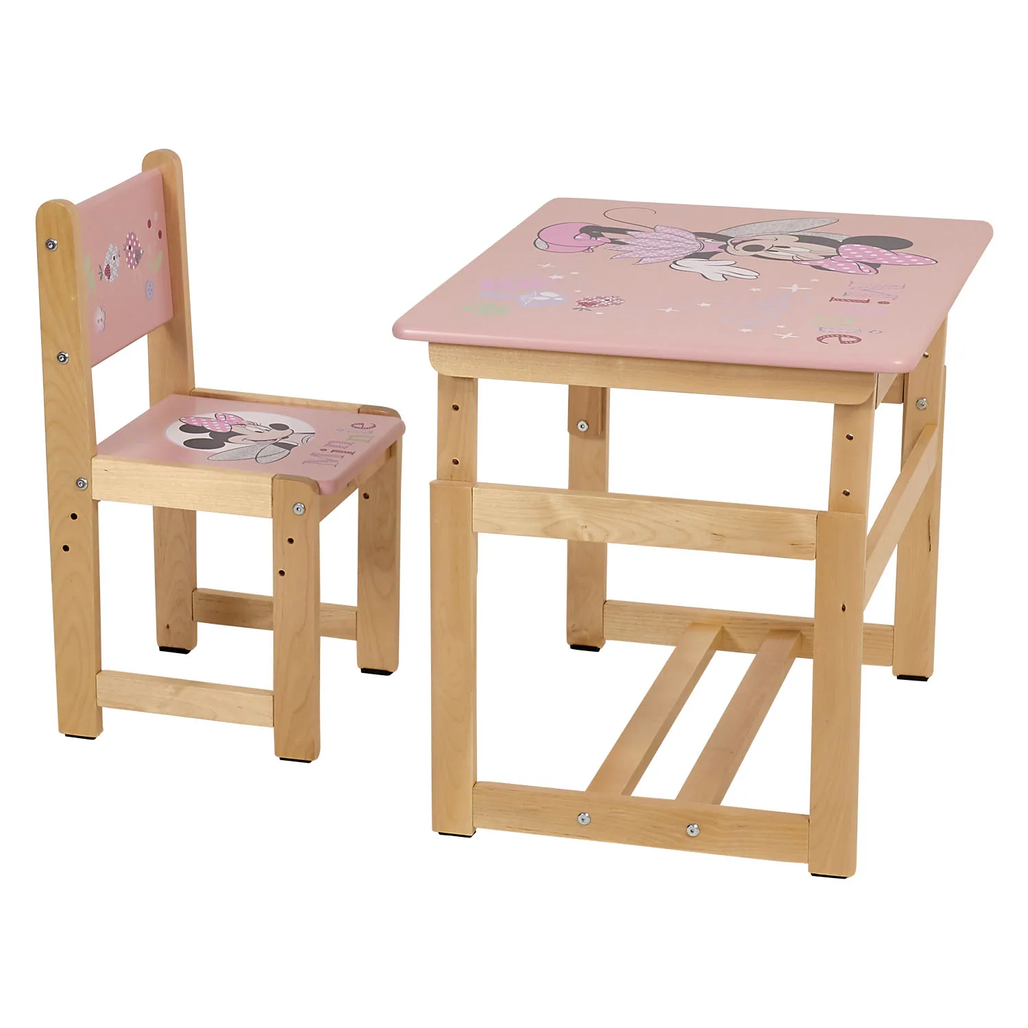 Комплект растущей детской мебели Polini Kids Disney baby 400 SM Минни Маус 68х55 розовый