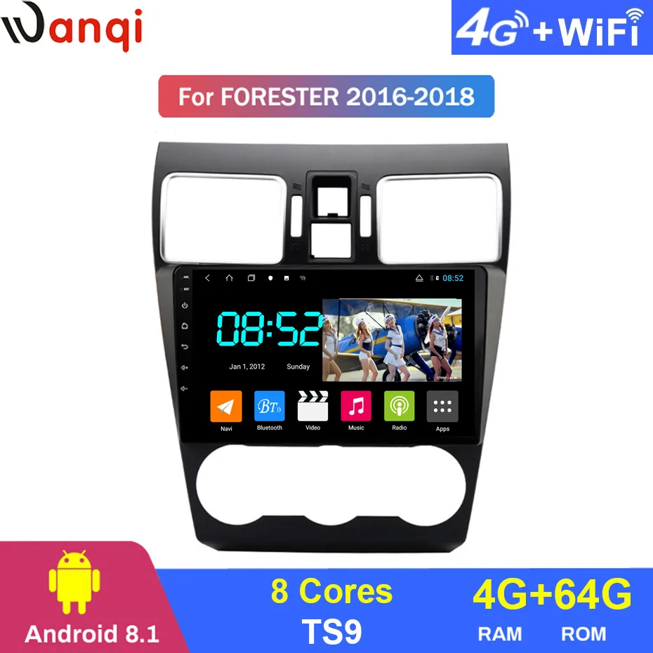 Excellent Android 8.1 CAR DVD 1din multimedia Navi system for Subaru Forester 2016-2018 car gps navigation stereo head unit BT SWC WIFI 0