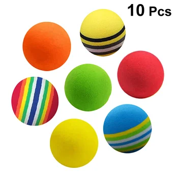 

10PCS Practice Golf Balls Soft EVA Foam Elastic Kids Golf Balls for Indoor Outdoor Training (Random Color)