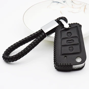 

Car Key Cover Case For Seat Ibiza Leon Fr Altea Ateca Leon cupra 5f Mk3 Genuine Leather Key Ring Protection Shell Key Holder