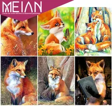 2020 Meian Fox полная круглая Алмазная картина 5D животное вышивка