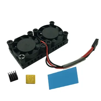 

Raspberry Pi 3b+ Dual Fan Radiator Development Board Cpu Air Cooling Heat Sink Module 51*25*13mm