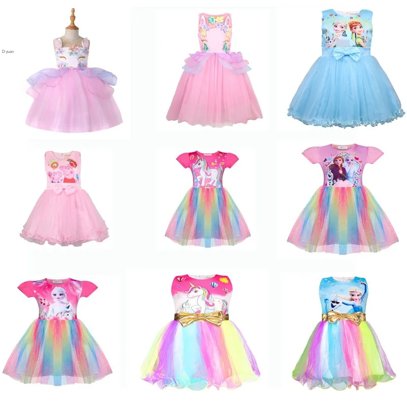 Girl Dress Lol Unicorn Dress Robe Fille Children 's Vestido Infantil Frocks Kids for Girls Sleeveless Costume Summer PromVintage
