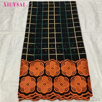 

nigerian Swiss lace fabric 2020 latest Stones embroidery African cotton fabrics Swiss voile lace popular Dubai style SK30