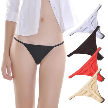 

1pc Hot Sale Low Waist Sexy Panties Sexy Women Cotton G String Thongs Ladies' Seamless Underwear Lingerie Solid Color Sexy Panty