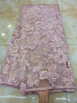 

Hot Selling Sequins African French Lace Fabric With Sequins High Quality Nigerian Lace Fabrics For Wedding FHD22