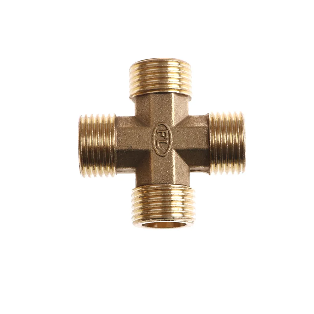 High Quality 1/2&quot BSP Male Thread 4 Way Brass Cross Pipe Fitting Adapter Coupler Connector For Water Fuel Gas | Обустройство дома