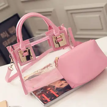 

Women's Summer Jelly Candy Clear Transparent Handbag Tote Shoulder Beach Bag HOT