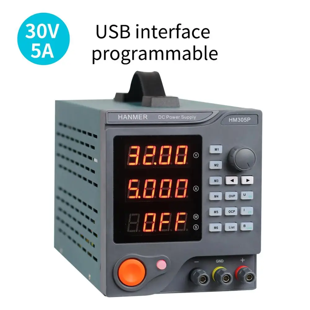 Programmable DC power supply (0-30 V 0-5 A) switchable regulated power supply digital with PC software and USB interface