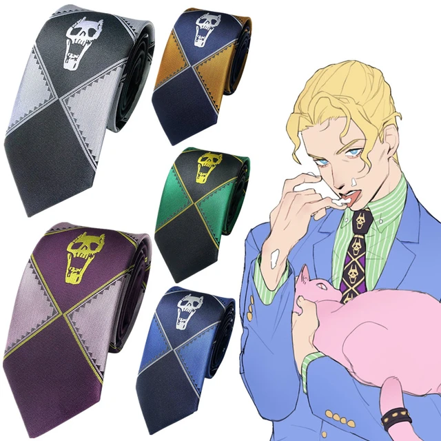 Jojo's Bizarre Adventure Necktie Cosplay Kira Yoshikage Neckwear Killer  Queen Skull Tie Halloween Carnival Party Birthday Gifts - Ties - AliExpress