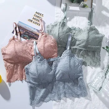 

Summer Women Sexy Lace Bras Beautiful Back Wrapped Chest Underwear Girls Tube Top Sexy Lingeries