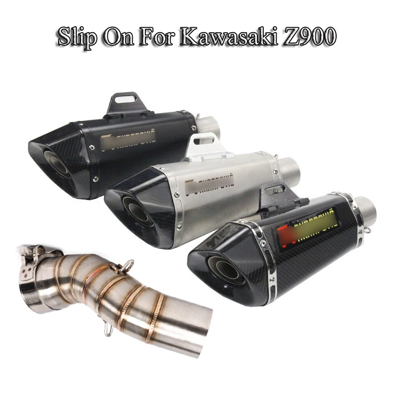 

Slip On For Kawasaki Z900 Motorcycle Exhaust Muffler Pipe Modified With Middle Connection Link Pipe Full System Scooter Escape