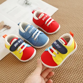 

Spring and Autumn Baby's Shoes Boys Canvas Anti-slippery First Walkers Girls Soft Botton First Walkers Toddlers Cartoon Shoes