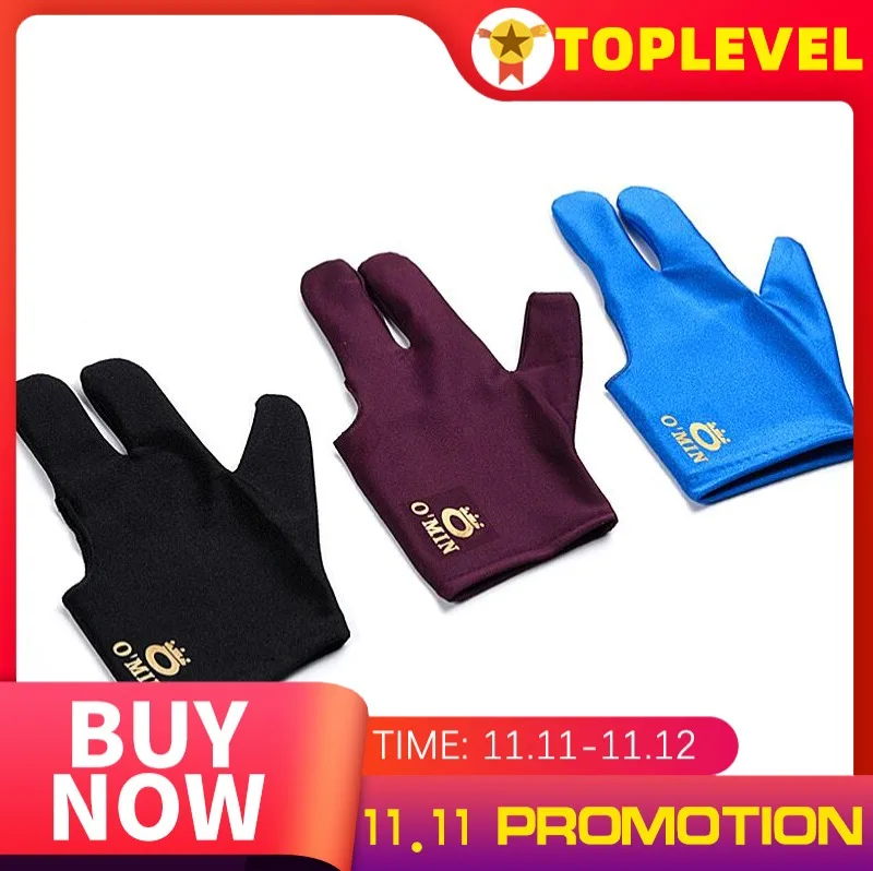 O'MIN Pool Cue Gloves Three Finger Fingers Unisex Billiards Snooker Black 8 Eight Ball Accessories | Спорт и развлечения
