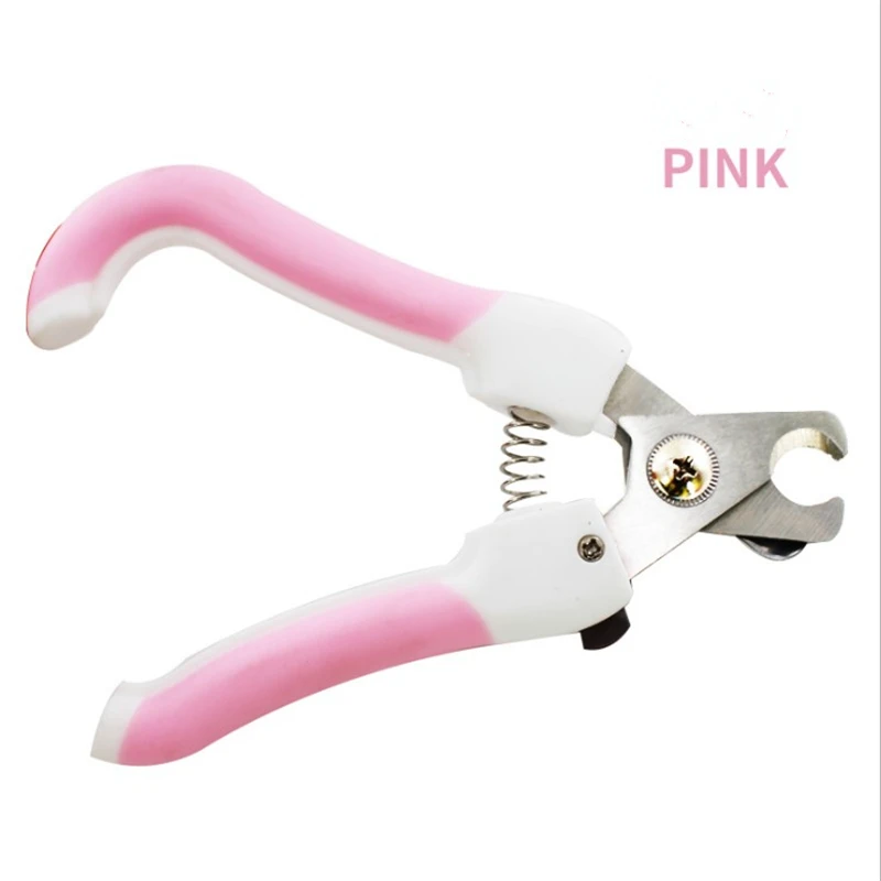 Two Colors Fashion Style Dog Nail Trimmer Pet Dog Cat Bird Claw Stainless Steel Beauty Nail Clipper Set Pet Nail Clipper - Цвет: pink