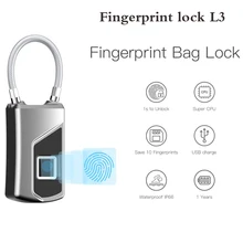 Cheap USB Rechargeable L1 Smart Keyless Fingerprint Lock IP66 Waterproof Padlock Anti-Theft Security Lock for Door Luggage Case Cheap USB Rechargeable L1 Smart Keyless Fingerprint Lock IP66 Waterproof Padlock Anti-Theft Security Lock for Door Luggage Case