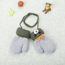 Модные детские перчатки для мальчиков и девочек Kawaii С медвежьими ушками, Зимние Теплые повседневные рукавицы в стиле пэчворк Handschoenen Kids