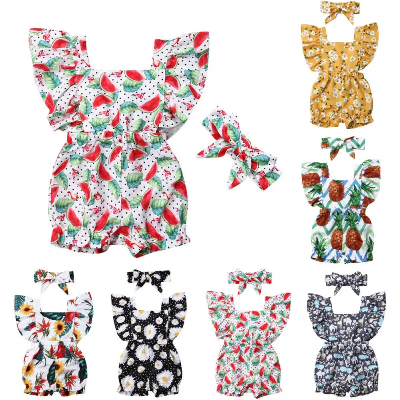 

Pudcoco 2019 Summer Kids Toddler Baby Girl Romper Jumpsuit Playsuit Sunsuit Clothes Floral Print Set Dropshipping
