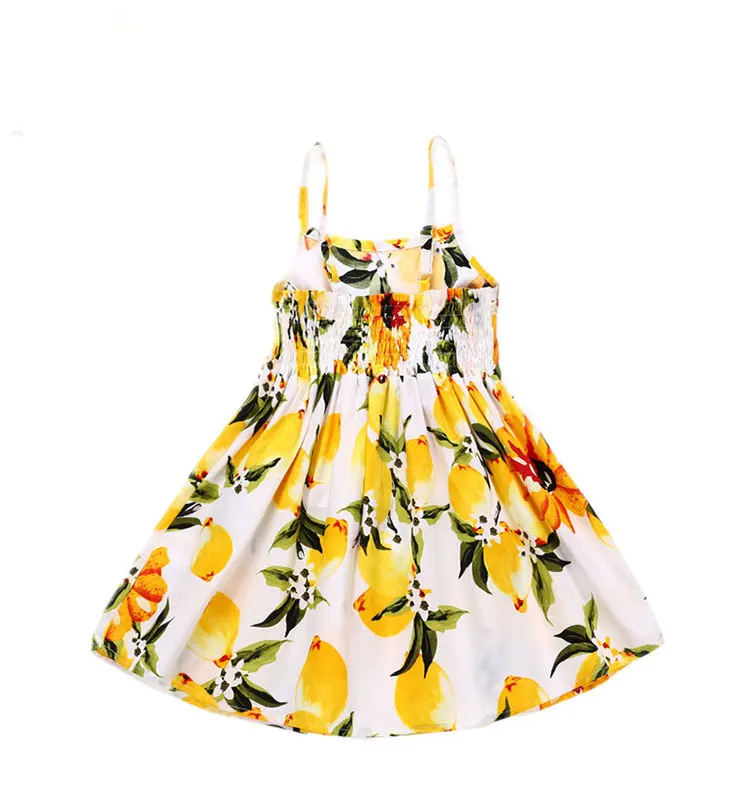 baby girls yellow dresses kid suspender beach dress