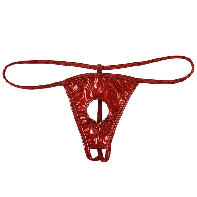 Men's Open Front Hole Briefs Thongs G-string Underwear T-back Bikini Panties